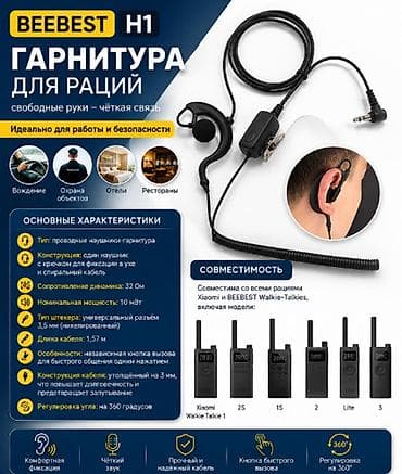 Проводные гарнитуры: Проводные гарнитуры, Новый, цвет - Черный — 1