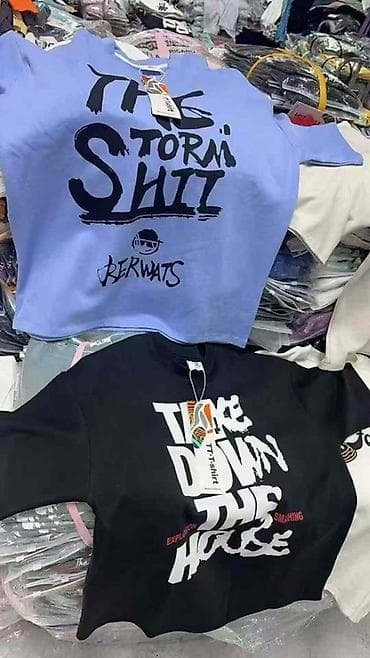 Женская обувь: Футболки с принтами, унисекс - Модели: базовые футболки с коротким — 6