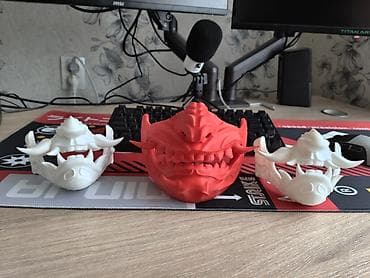 хиджап кийим: Декоративная маска «они»/самурайская нижняя половина лица — 3