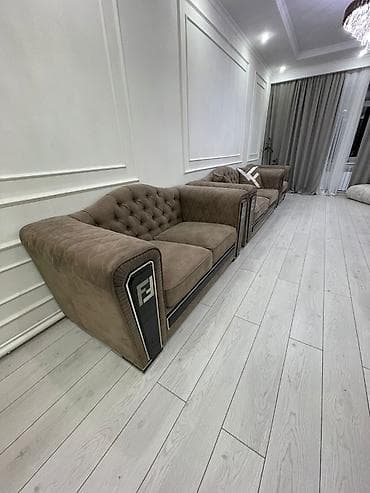 кресло и диван: Комплект мягкой мебели, цвет - Бежевый — 2