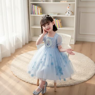 Детское платье, цвет - Голубой, Новый