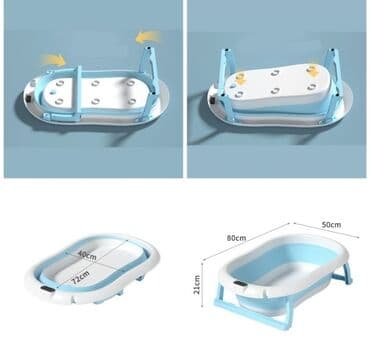 тазик для купания: Складная детская ванна с термометром и подушкой Bestbaby Есть — 4