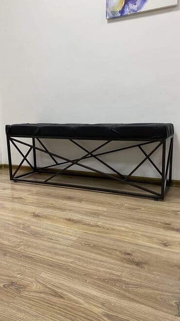 зеркало с подсветкой в полный рост: Пуфик 😍 Материал: Металл Россия 🇷🇺 Ткань Турция 🇹🇷 Чёрный пуфик — 3