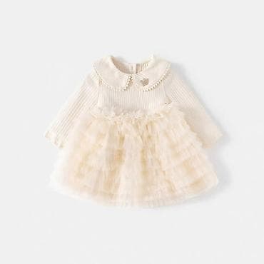 твидовое платье: Детское платье, цвет - Бежевый — 2