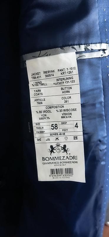veste lana: Мужской костюм BOMMEZADRI (Gianfranco Bommezadri) - Комплект: пиджак — 10