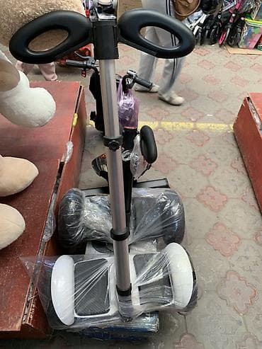 детские самокаты с родительской ручкой: Гироскутер с коленоупором и телескопической ручкой — два в одном - — 3