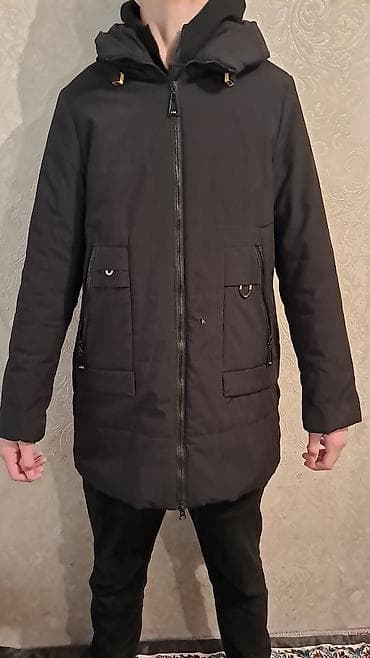 tech fleese: Пуховик, По колено, С капюшоном — 1