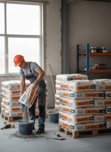 мешок для цемента: Glatt AlinEX весом 25 кг каждый. Продукт предназначен для различных — 1