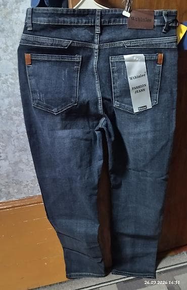 Мужская одежда: Мужские джинсы Wthinlee Fashion Jeans - Цвет: темно-синий/графит с — 2