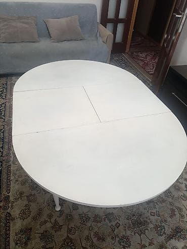 small table: Кухонный стол, Б/у, Круглый, Раскладной — 3