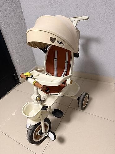 коляски трансформеры 3 в 1: Детский 3‑колёсный велосипед‑коляска с родительской ручкой и большим — 1