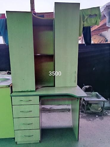 кухонный гарнитур фото и цены: Кухонный гарнитур, Б/у, цвет - Зеленый, МДФ, Самовывоз — 2