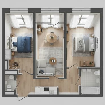 бакту долонотуу: 2 комнаты, 67 м², 14 этаж — 2