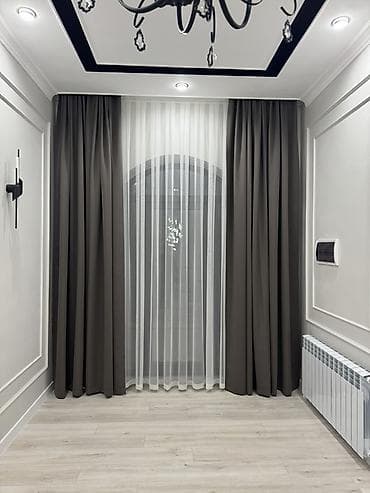 Комплект штор, С тюлем в комплекте, Готовое изделие, Для зала