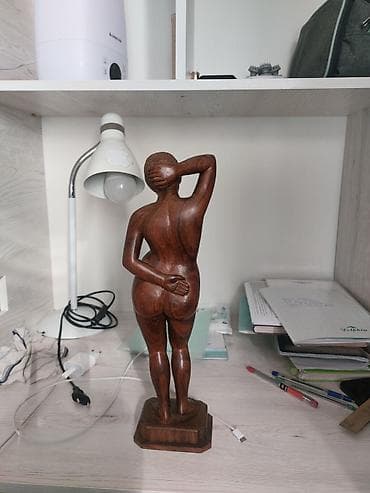 spy camera: Резная деревянная статуэтка «Обнажённая женщина» высота 40 см - — 4