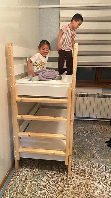 двухъярусные кровати из дерева: Двухъярусная детская кровать, Натуральное дерево, цвет - Белый — 4