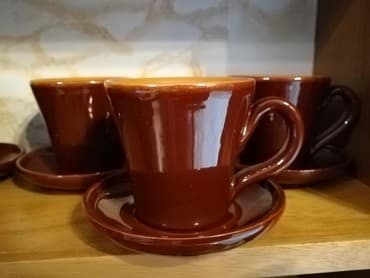 деревянные посуда: Кофейный сервиз. Можно использовать как чайный. в идеальном — 3