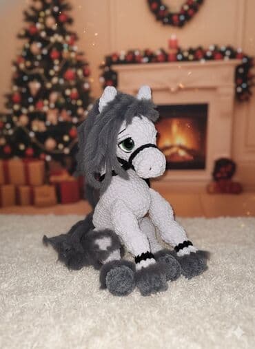 поздравления мишка: Вязаная мягкая игрушка «Лошадка» - Милый интерьерный персонаж ручной — 1