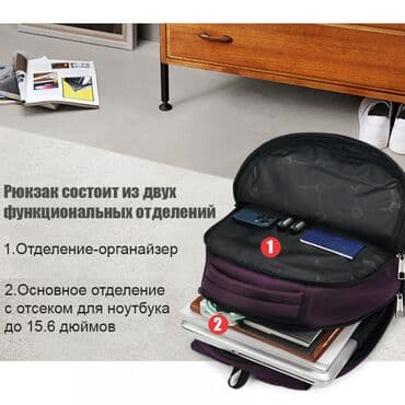 сумки для ноутбуков decoded: Рюкзак Tigernu T-B3032C 15.6 Фиолетовый Арт. 3374 Материал Нейлон — 6