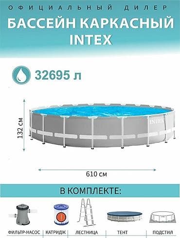 610: 610/132см. Intex 26756 Каркасный бассейн Prism Frame 32695л — 4