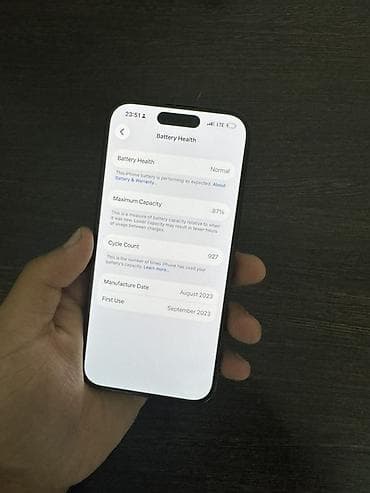 IPhone 15 Pro, Новый, 128 ГБ, Black Titanium, Чехол, 87 %