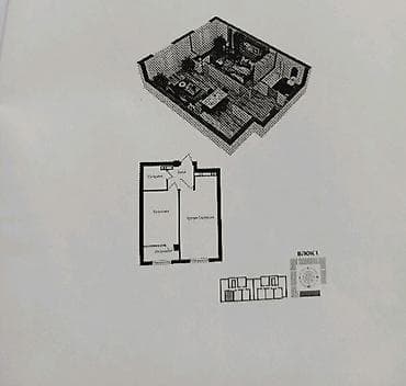 Квартиры: 1 комната, 45 м², Тунгуч мкр Элитка, 3 этаж, ПСО (под самоотделку) — 3