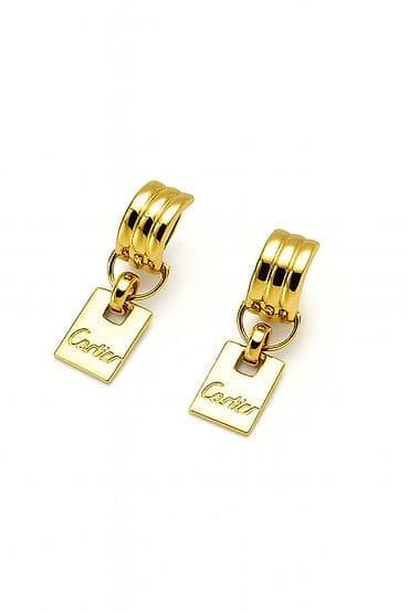 для карт: Серьги Cartier из желтого золота 585 Артикул: 37266 Бренд: Cartier — 1