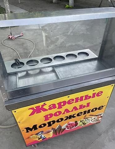 Бизнес үчүн жабдуулар: Оборудование для приготовления жареного ролл-мороженого с витриной. - — 2