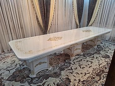 большой обеденный стол: Стол для зала, Не раскладной, Прямоугольный — 3