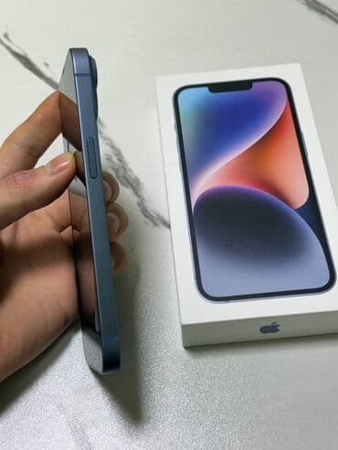 redmo note 11 pro: IPhone 14, Б/у, 128 ГБ, Голубой, Чехол, Кабель, Коробка — 3