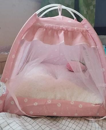 дом переносной: Домик-палатка для кошек и мелких собак - Уютная крытая лежанка в форме — 5