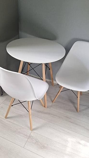 Кухонный стол и стул, Новый, Платная доставка, Самовывоз, цвет - Белый