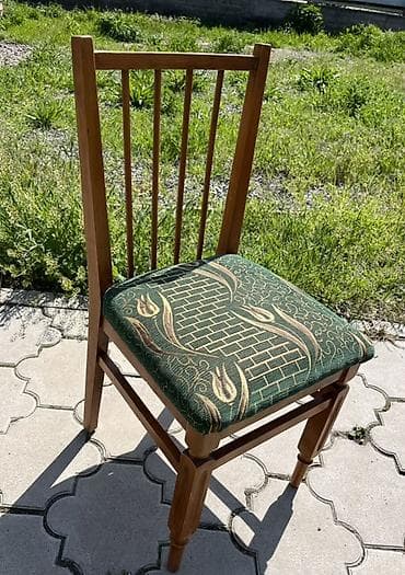 Швейные стулья: Стул деревянный с мягким сиденьем- 6шт - Каркас: массив дерева — 1