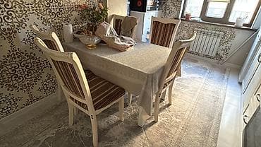 Кухонный стол и стул, цвет - Белый