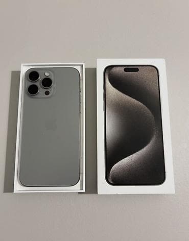 x s: IPhone 15 Pro Max, Б/у, 256 ГБ, Natural Titanium, Коробка, 83 % — 2