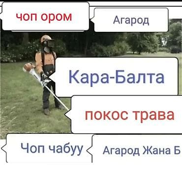 покос травы триммером: Уборка территории, Стрижка газона — 1