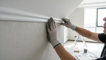 Декоративный молдинг GPD-20 белого цвета с размерами 24x12 мм. Элемент