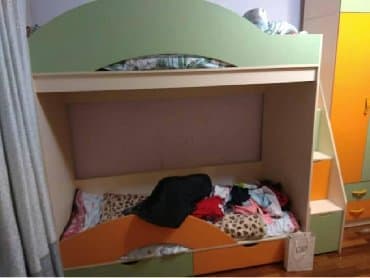 купить детский спальный гарнитур: Спальный гарнитур, Двухъярусная кровать, Шкаф, ДСП — 2