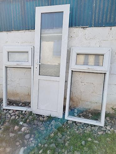 Комплект ПВХ конструкций: дверь и два окна 104 серии, балкон Состав