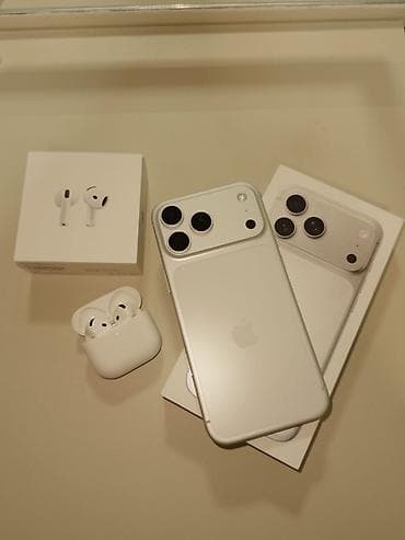 IPhone 17 Pro Max, Новый, 256 ГБ, Matte Silver, Зарядное устройство, Защитное стекло, Чехол, 100 %