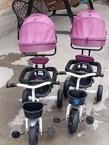 Детский транспорт: Детские трехколесные велосипеды с родительской ручкой и капюшоном - — 3