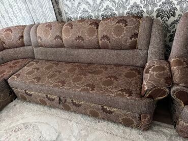 продаю кресло кровать: Комплект мягкой мебели, Б/у, цвет - Коричневый — 2