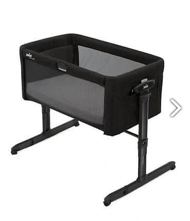 Детская приставная кроватка, Б/у, С колесиками, цвет - Черный