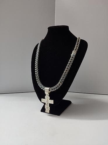 Серебряный Комплект Рамзес 142 грамм Ручные плетения Цепи и Браслеты