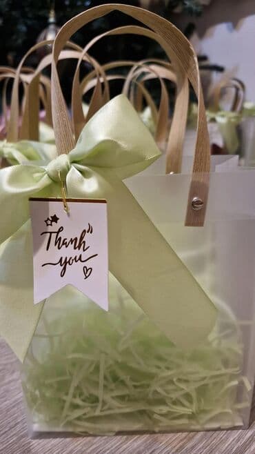 подарочный пакет: Подарочные пакеты с декором🛍 - Материал: плотный матовый пластик - — 3