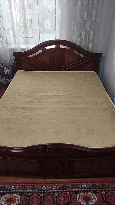 топчаны деревянные: Спальный гарнитур, Б/у, Двуспальная кровать, ДСП, Самовывоз, цвет - Коричневый — 2