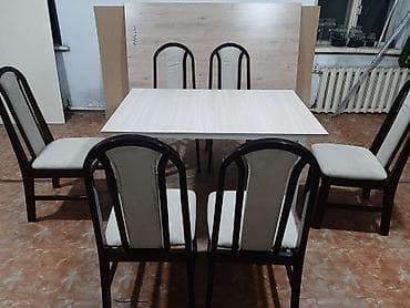 столы и стулья в гостиную: Кухонный стол и стул, цвет - Белый — 3