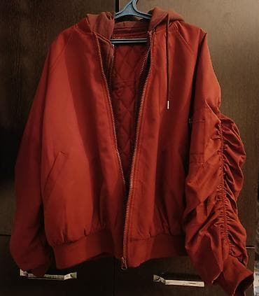 Женская одежда: Бомбер, Осень-весна, С капюшоном, M — 2