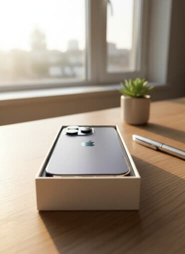 ноутбук обычный: IPhone 14 Pro, Б/у, 256 ГБ, Deep Purple, Чехол, Коробка, 77 % — 1