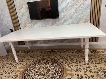 офисные кресла бишкек цены: Большой обеденный стол в классическом стиле. - Цвет: белый, глянец. - — 4